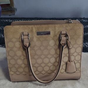 Nine West Gold and Tan Satchel